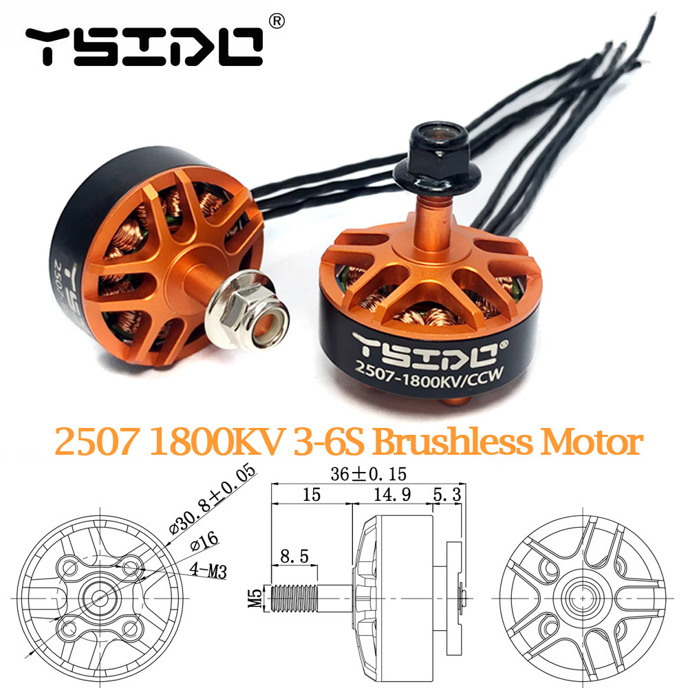 Drone Battery 6S - YSIDO 2507 1800KV 3-6S Brushless Motor
