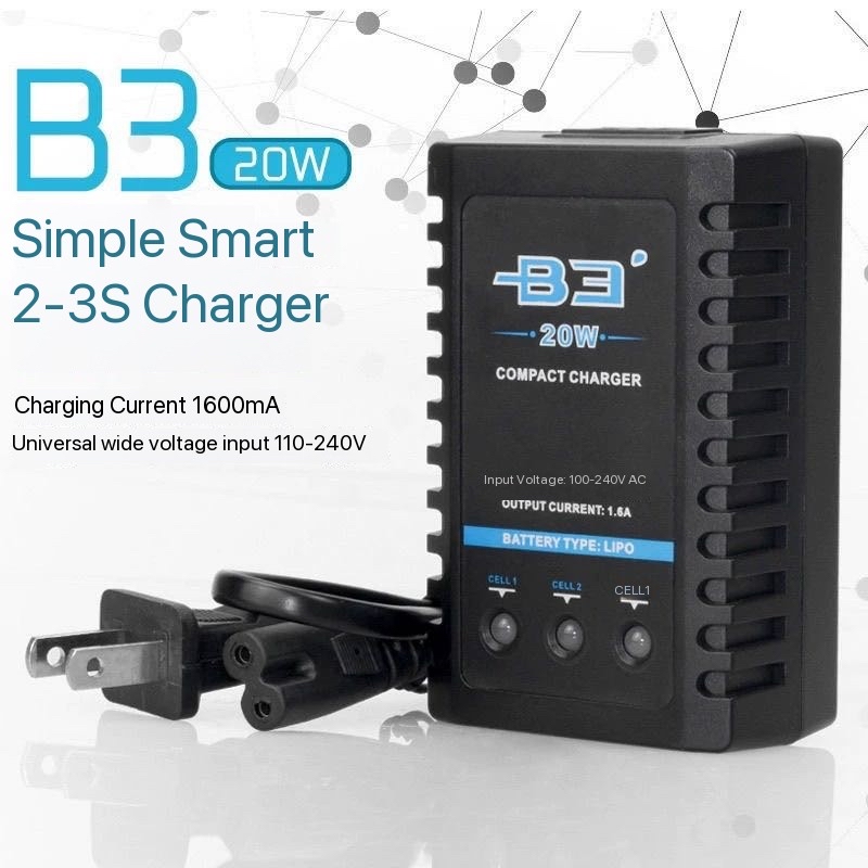 B3 20W simple balanced charger - Drone Battery 3S review and price