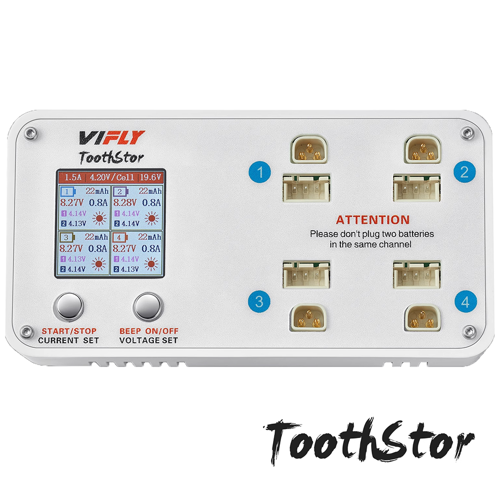 VIFLY Toothstor 4 Channel 2S L - Drone Battery Balance Charger review and price