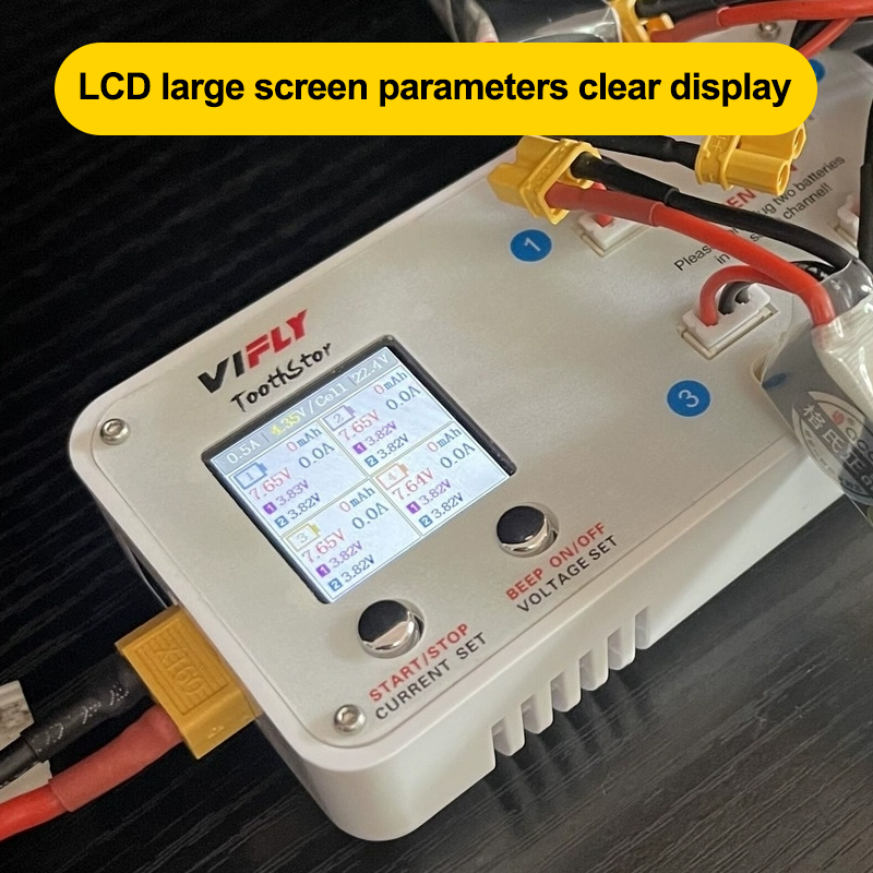 VIFLY Toothstor 4 Channel 2S L - Drone Battery Balance Charger review and price